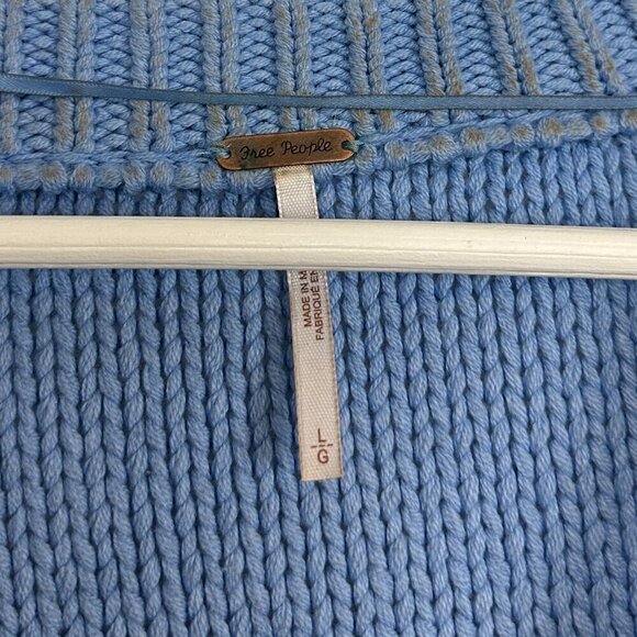 FREE PEOPLE Alli V-neck Sweater in Placid Blue Size Large - Picture 4 of 9